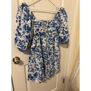 Abercrombie & fitch blue white floral mini dress Sz s EUC
